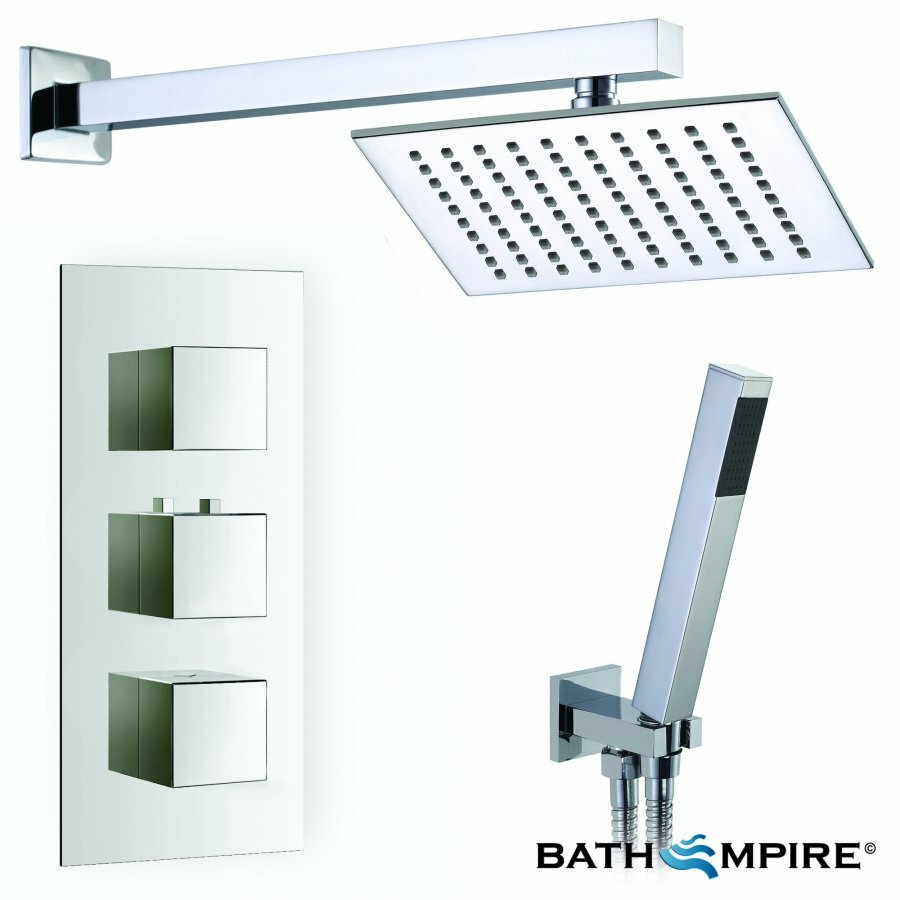 Sipi Thermostatic Shower with 8" Square Head and Hand Held