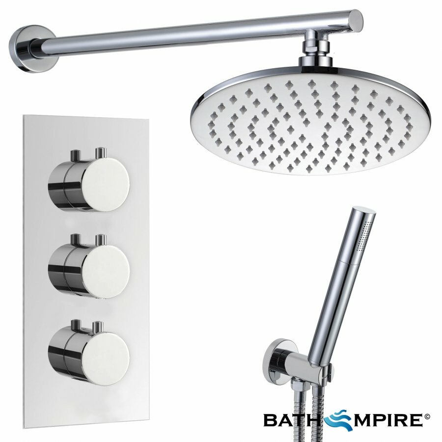 Sipi Thermostatic Shower with 8" Round Head and Hand Held