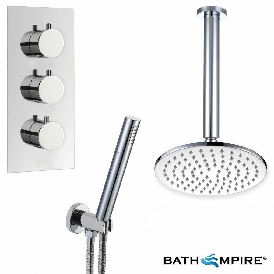Yumbilla Thermostatic Shower with 8" Round Head and Hand Held