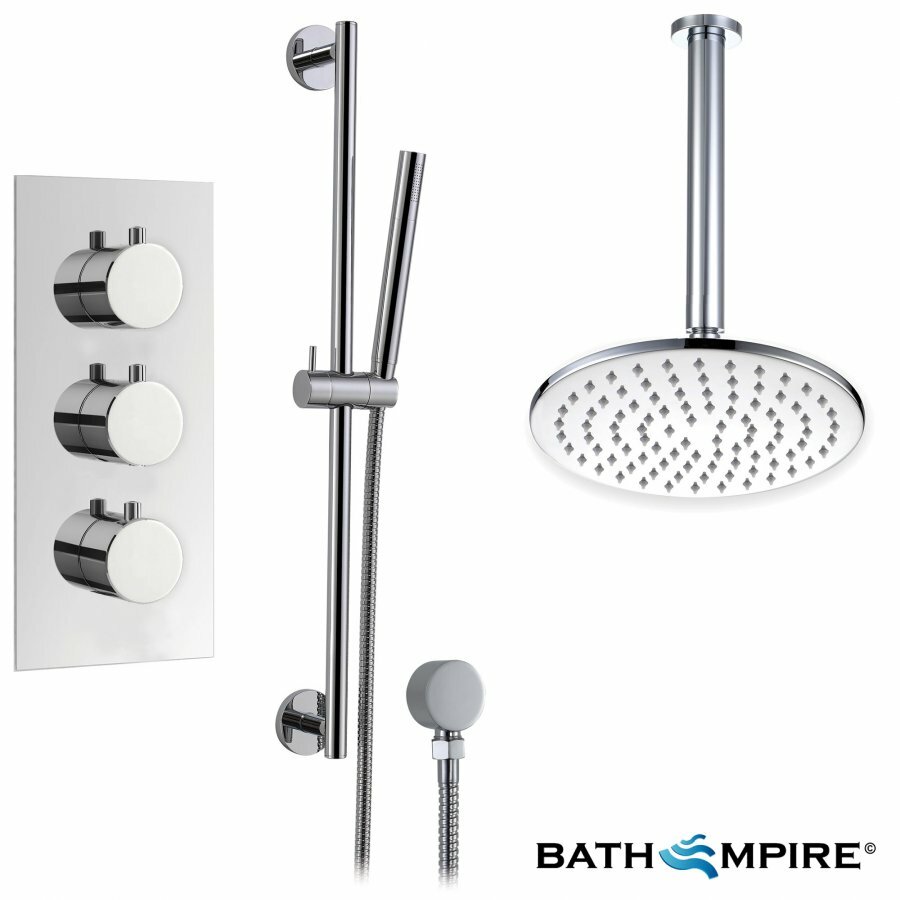Rhine Thermostatic Shower with 8" Round Head and Hand Held