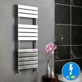 Francis Thermostatic Flat Panel Electric Towel Radiator, 1200x450mm 