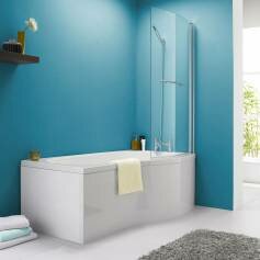 Vico P Bath - Right Hand Shower Bath with Screen and Rail - Large 