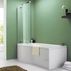 Contract P Shape Shower Bath - Large Left Hand Bath with Screen 