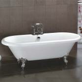 Victoria Traditional Flat Bath with Ball Feet, Large 