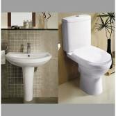 Tumba II Pedestal Basin and Toilet 