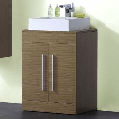 Redmond Oak 600mm Counter Top Basin Door Unit - Floor Standing 
