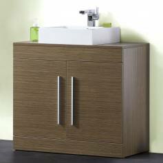 Redmond Oak 900mm Counter Top Basin Door Unit - Floor Standing 