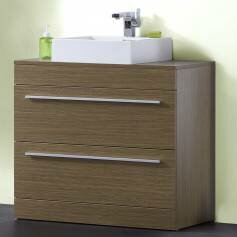 Redmond Oak 900mm Counter Top Basin Drawer Unit - Floor Standing 