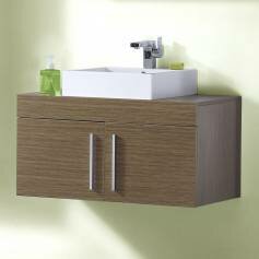 Redmond Oak 900mm Counter Top Basin Door Unit - Wall Mounted 
