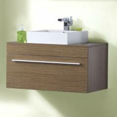 Redmond Oak 900mm Counter Top Basin Drawer Unit - Wall Mounted 