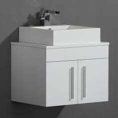 Newlands White 600mm Counter Top Basin Door Unit - Wall Mounted  