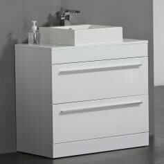 Newlands White 900mm Counter Top Basin Drawer Unit - Floor Standing 
