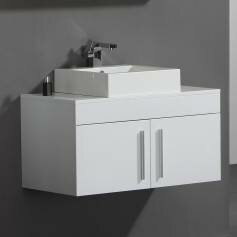 Newlands White 900mm Counter Top Basin Door Unit - Wall Mounted 