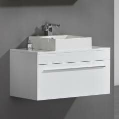 Newlands White 900mm Counter Top Basin Drawer Unit - Wall Mounted  