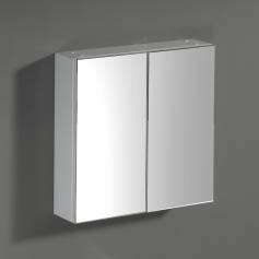 Newlands Bathroom Cabinets - White 600mm Two Door Mirror Unit 