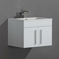 Newlands White 600mm Built In Basin Door Unit - Wall Mounted  