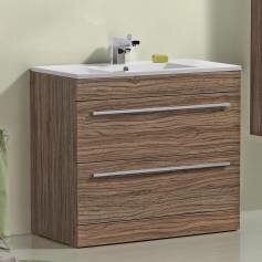 Delamere Light Walnut 900mm Built In Basin Drawer Unit - Floor Standing  