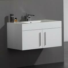 Newlands White 900mm Built In Basin Door Unit - Wall Mounted 