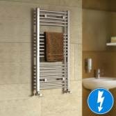 Nancy Chrome Curved Electric Towel Rail Radiator, 1000x500mm  