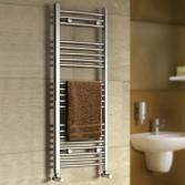 Chrome curved towel rail radiator 1150x450mm , Nancy 