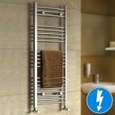 Nancy Chrome Curved Electric Towel Rail Radiator, 1150x450mm  