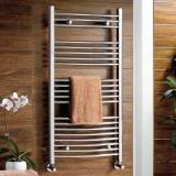 Bathroom Radiators Nancy Chrome Curved Towel Rail - 1150x600mm 