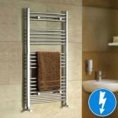 Nancy Chrome Curved Electric Towel Rail Radiator, 1150x600mm  