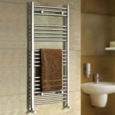 Nancy Chrome Curved Towel Rail Radiator, 1150x600mm  