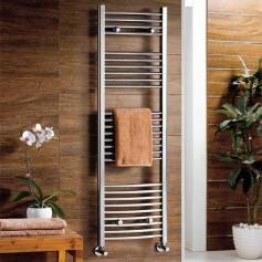 Nancy Chrome Curved Towel Warmers Radiator - 1450x450mm 