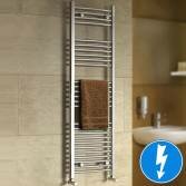 Nancy Chrome Curved Electric Towel Rail Radator 1450x450mm  