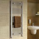 Chrome curved towel rail radiator 1450x600mm , Nancy 