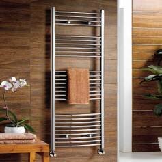 Bathroom Radiators Nancy Chrome Curved Towel Rail - 1450x600mm 