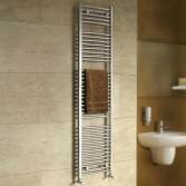 Chrome curved towel rail radiator 1800x450mm , Nancy 
