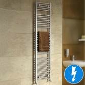 Nancy Chrome Curved Electric Towel Rail Radiator, 1800x450mm 
