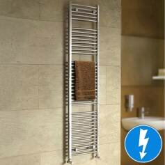 Nancy Chrome Curved Electric Towel Rail Radiator - 1800x450mm 