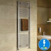 Nancy Thermostatic Chrome Curved Electric Towel Rail Radiator, 1800x600mm 