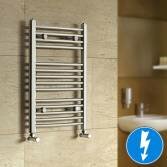 Nancy Chrome Curved Electric Towel Rail Radiator,  700x450mm  