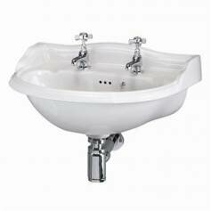 Edward Wall Mounted Cloakroom Basin - Double Tap Hole 