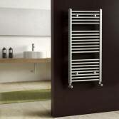 Natasha Chrome Flat Towel Rail Radiator, 1000x500mm 