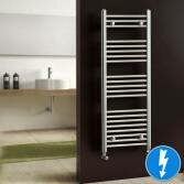 Natasha Chrome Flat Electric Towel Rail Radiator, 1150x450mm 