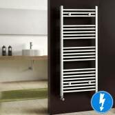 Natasha Chrome Flat Electric Towel Rail Radiator, 1150x600mm 