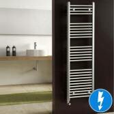 Natasha Chrome Flat Electric Towel Rail Radiator, 1450x450mm 