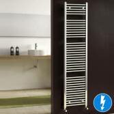 Natasha Chrome Flat Electric Towel Rail Radiator, 1800x450mm 