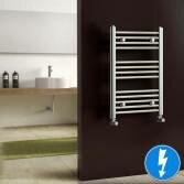 Natasha Chrome Flat Electric Towel Rail Radiator,  700x450mm 