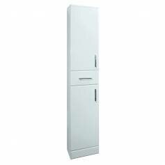 Abbott 350mm White Bathroom Cabinet - Tall Storage Unit - 300mm Depth 