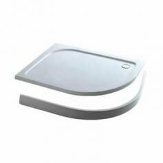 Offset Quadrant Stone Easy Plumb Shower Enclosure Tray with Legs &amp; Panel - 900x760mm Left 