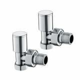 Angled Radiator Valves - Heavy Duty Chrome Plated Brass - Standard 15mm Connection 