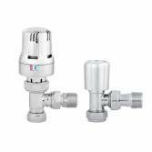 Thermostatic Angled Chrome Radiator Valves 
