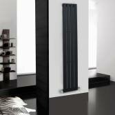 Fuego Gloss Black Flat Panel Vertical Radiator, 1800x300mm 