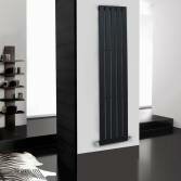 Fuego Gloss Black Flat Panel Vertical Radiator, 1800x376mm 